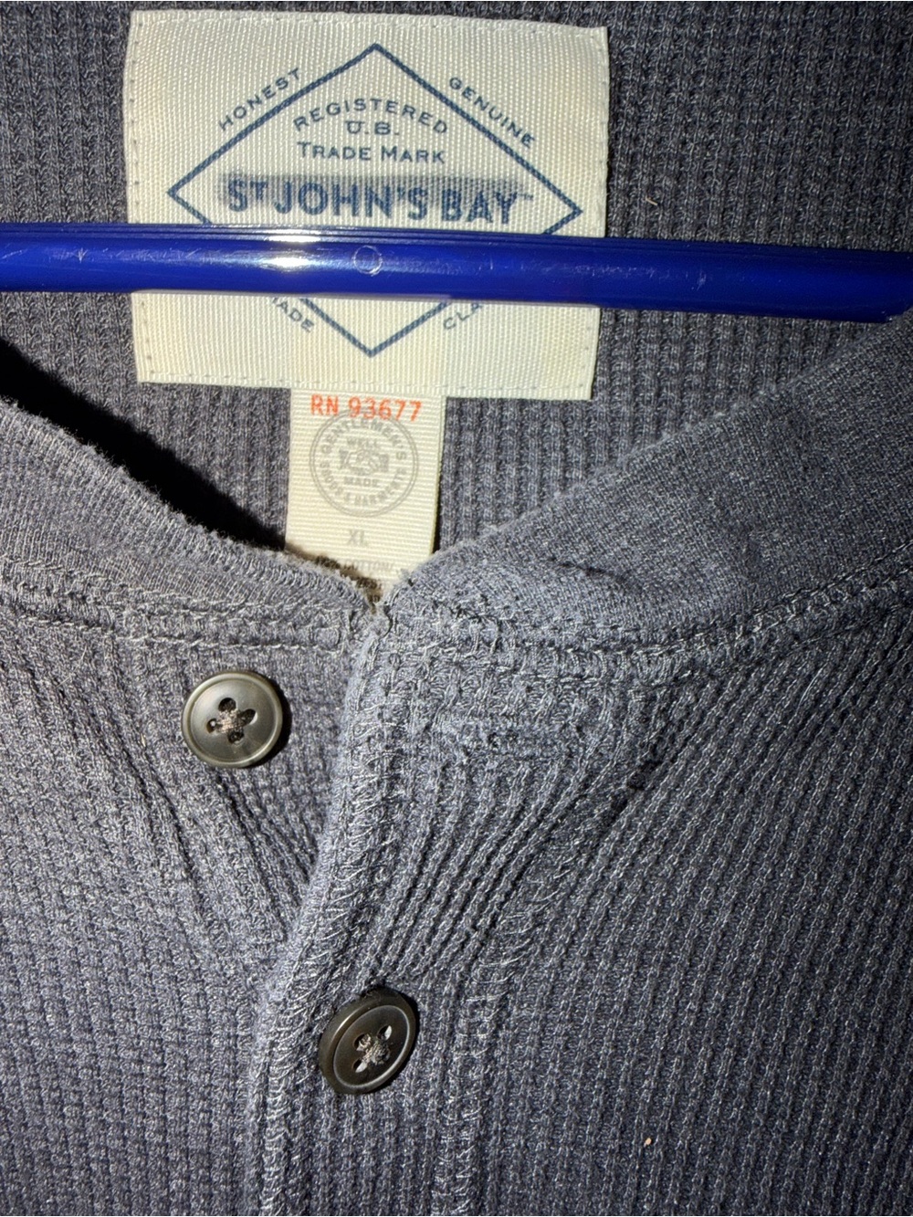 St. John's Bay Charcoal Waffle Henley